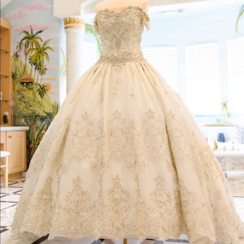 Ysamakino wedding dress Swarovski crystals custom